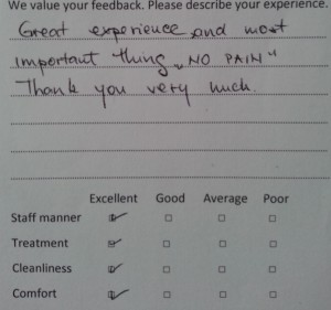private ealing dentist testimonial