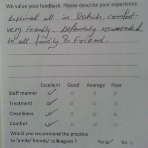 private dentist ealing testimonial