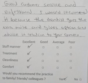 patient review ealing dentist